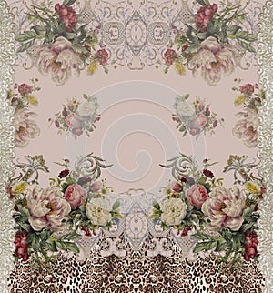 Geometric lines colors lace baroque flowers romantic