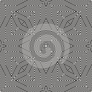 Geometric lines seamless pattern. Vector abstract black and white background