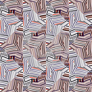 Geometric lines wallpaper. Abstract ethnic tile. Tribal mosaic seamless pattern