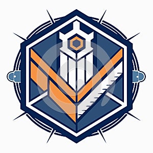 Geometric Logo for a Construction Company, A geometric logo reflecting precision and efficiency in manufacturing