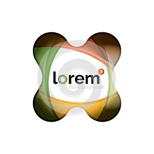 Geometric logo design convergence idea, modern composition of color abstract shapes