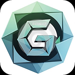 Geometric logo design with a stylized letter 