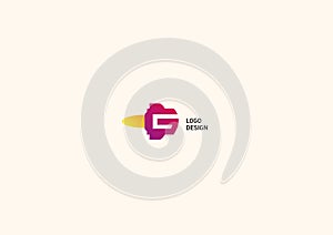 Geometric logo letter G in the form of a rocket