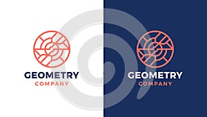 Geometric Logotype template, positive and negative variant, corporate identity for brands, circle product logo