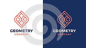 Geometric Logotype template, positive and negative variant, corporate identity for brands, symetry product logo photo