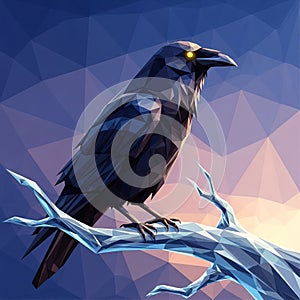 A geometric, low-poly illustration of a