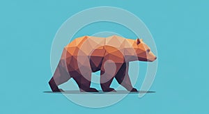 Geometric low-poly illustration of a walking