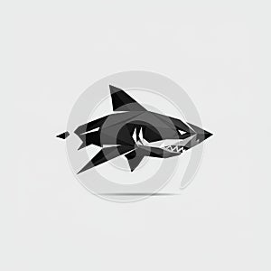 Geometric Low Poly Shark Design Abstract Aquatic Predator