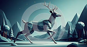 Geometric low-poly style artwork of a