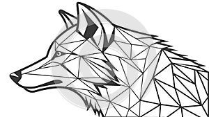 Geometric low poly wolf head vector design, vector design Generative AI