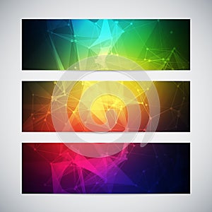 Geometric, lowpoly, abstract modern vector banners