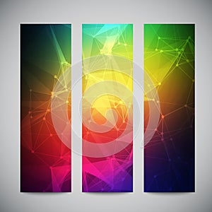 Geometric, lowpoly, abstract modern vector banners