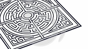 Geometric Maze Floor Tile Vector, Abstract Puzzle Pattern, vector design Generative AI