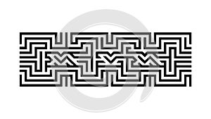 Geometric Maze Pattern, Abstract Labyrinth Design Element, vector design Generative AI