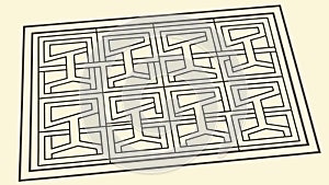 Geometric Maze Pattern Background Texture, vector design Generative AI