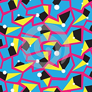 Geometric Memphis style modern seamless pattern