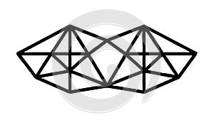 Geometric Mesh Structure Icon for Technology, vector design Generative AI
