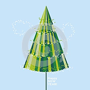 Geometric minimal abstract isolated Christmas tree.
