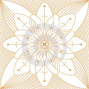Geometric minimalistic artwork poster with shape lotus symbol.