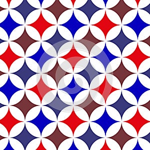 Geometric minimalistic pattern seamless with sharp blue red dark diamonds abstract shapes white vector image