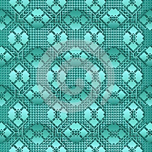 Geometric modern seamless pattern. Textured light blue vector background. Repeat grunge Deco backdrop. Abstract structured