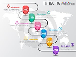 Geometric modern shape elements with steps,options,milestone,processes or workflow.Business data visualization.Creative timeline