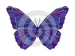 Geometric mosaic butterfly. Vector illustration