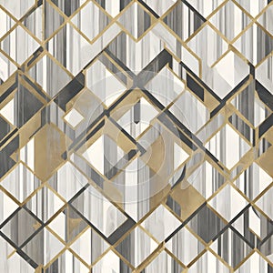 Geometric mosaic tile with marble texture seamless pattern, generated by Ai photo