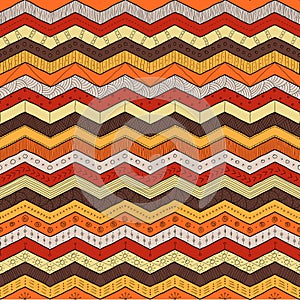 Geometric multicolor chevron or zig zag, seamless tribal pattern