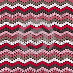 Geometric multicolor chevron or zig zag, seamless tribal pattern