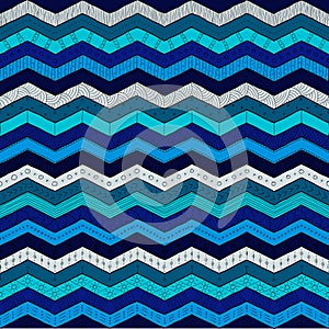 Geometric multicolor chevron or zig zag, seamless tribal pattern