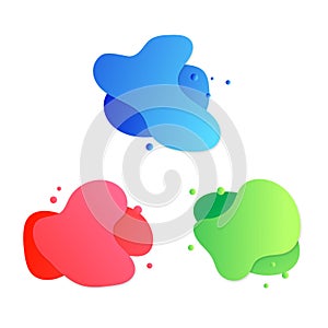 Geometric multicolored abstract shapes elements in gradient on white background