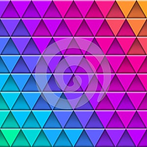 Geometric multicolored pattern composed of triangular elements