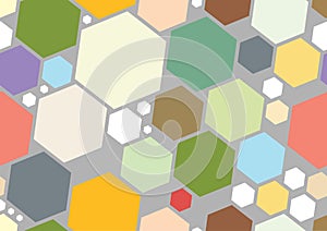 Geometric multicolored seamless pattern with hexagons