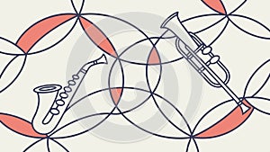 Geometric Music Instruments Pattern, vector design Generative AI