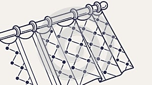 Geometric Net Pattern, Intricate Mesh Design Connectivity, vector design Generative AI