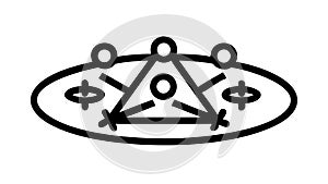 Geometric Network Flow: Abstract Data Connection Icon, vector design Generative AI