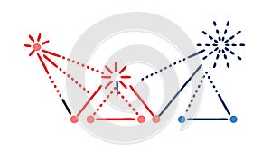 Geometric Network: Interconnected System and Data Flow, vector design Generative AI