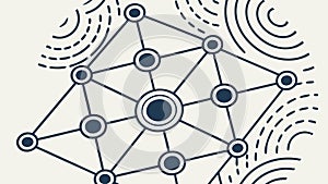 Geometric Network Nodes Interconnected System Vector Design, vector design Generative AI