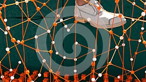 Geometric Network with White Shoe.