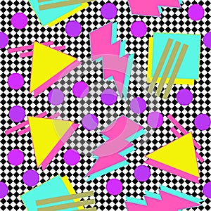 Geometric Nineties Style Repeat Seamless Pattern Tile or Background