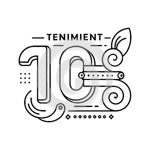 Geometric number 10 typography logo vector design