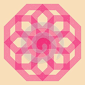 Geometric object with riso print effect. Vector.