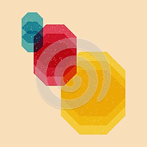 Geometric object with riso print effect. Vector.