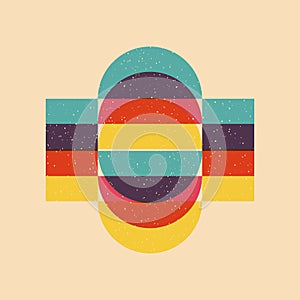 Geometric object with riso print effect. Vector.