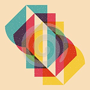 Geometric object with riso print effect. Vector.