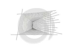 Geometric optical illusion featuring concentric parallelograms and