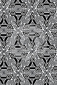 Geometric optical illusion vibration design.Triangles black and white colors seamless pattern.