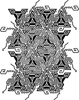 Geometric optical illusion vibration design.Triangles black and white colors seamless pattern.