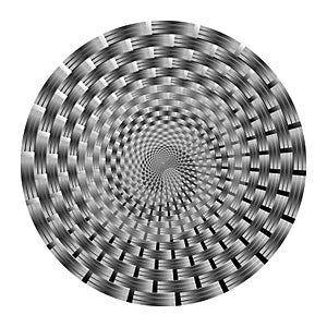 Geometric optical illusion. white and black circle pattern